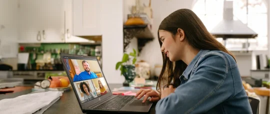 Student attending to an online class